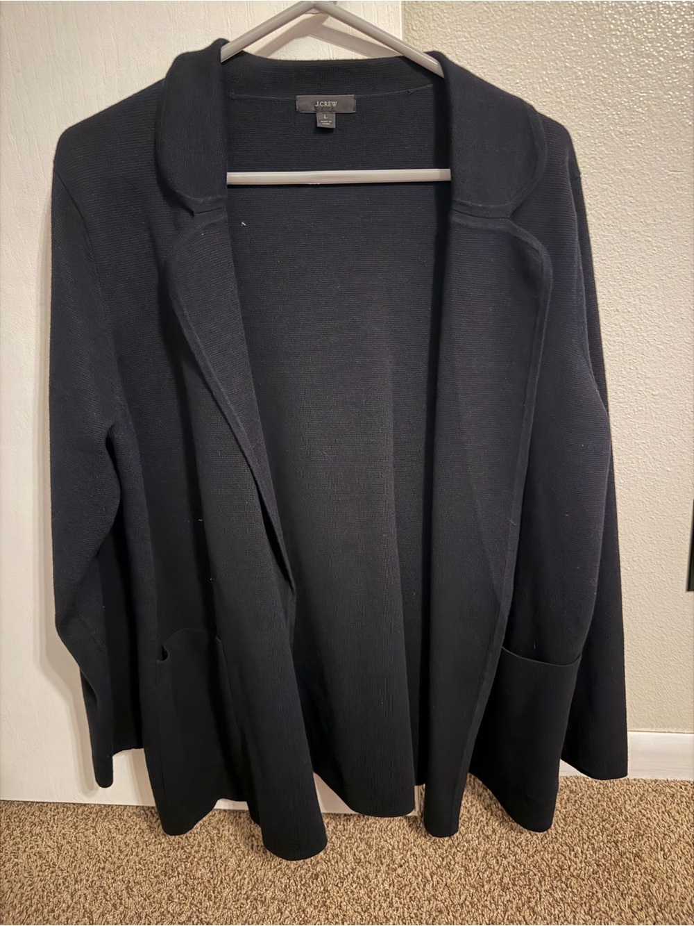 J. Crew Black Open-Front Cardigan Blazer